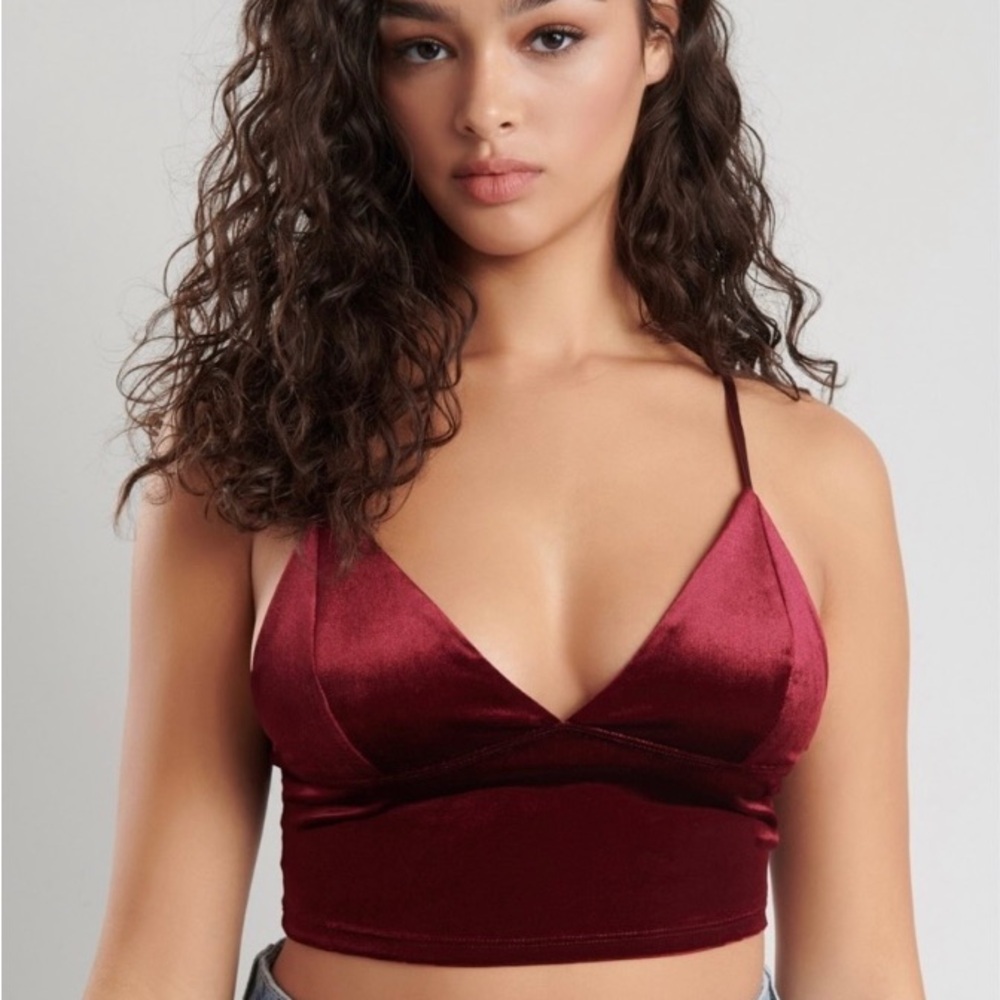 Garage Velvet Red Crop Top